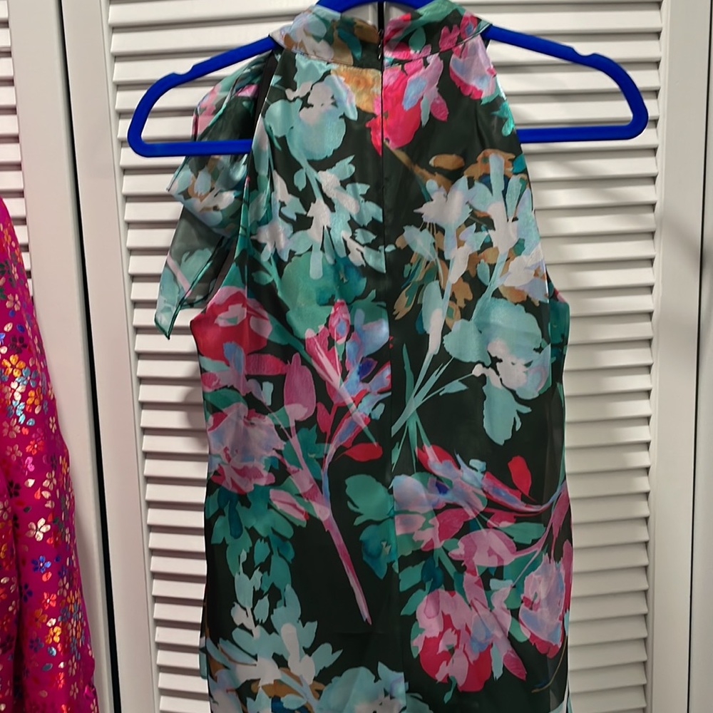 MILLY Organza Floral Bow Top - Picture 3 of 10